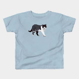 Black and White Cat Tuxedo Kids T-Shirt